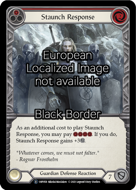 Staunch Response - Red Card Front