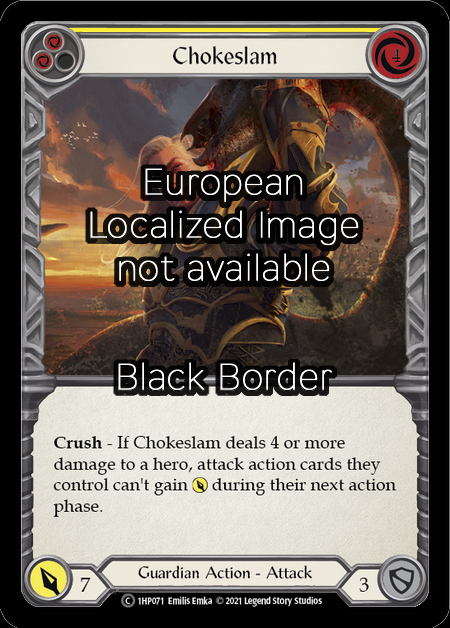 Chokeslam - Yellow Card Front