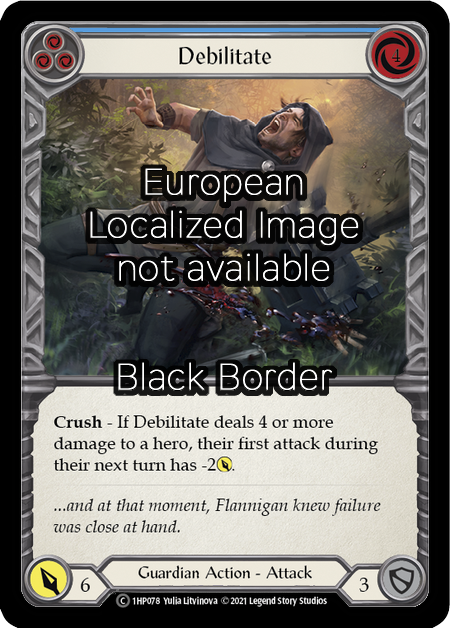 Debilitate (Blue) Card Front