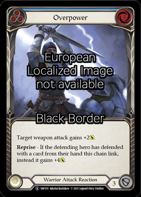Overpower - Blue Card Front