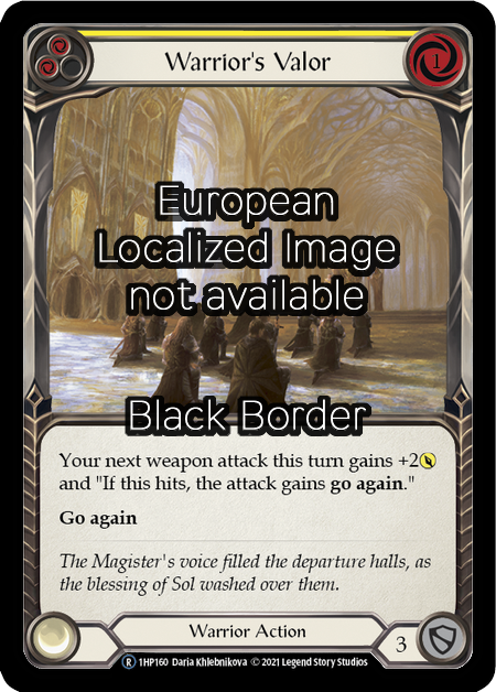Warrior's Valor - Yellow Card Front