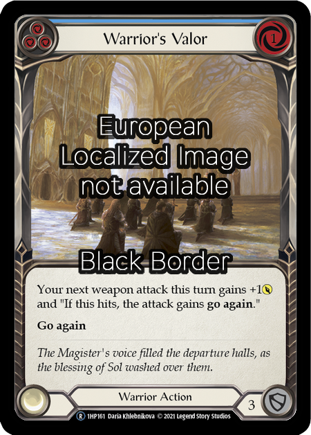 Warrior's Valor - Blue Card Front
