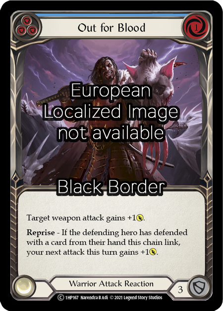 Out for Blood - Blue Card Front