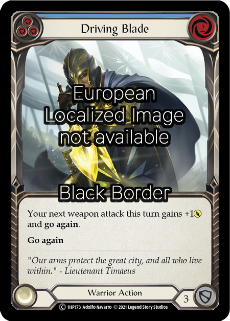 Driving Blade - Blue Card Front
