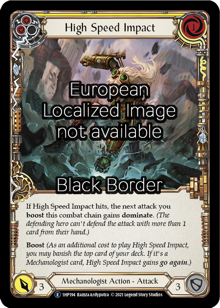 High Speed Impact - Yellow Card Front