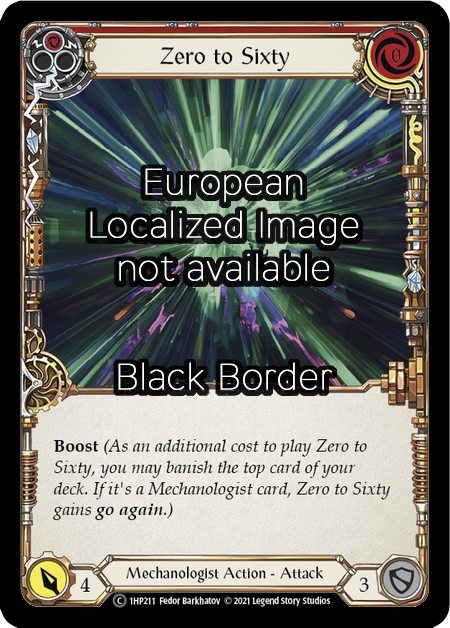 Zero to Sixty - Red Card Front