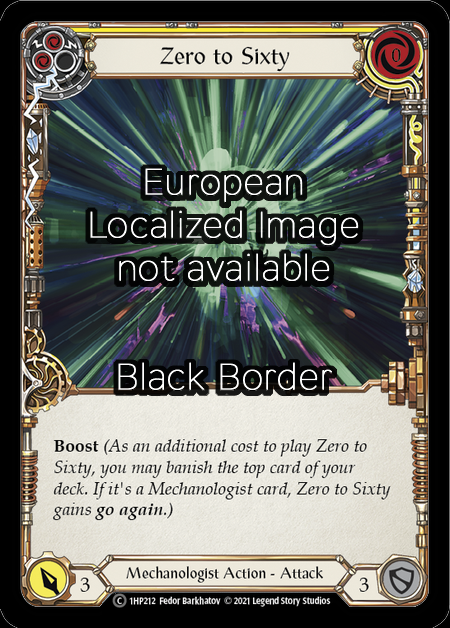 Zero to Sixty - Yellow Card Front