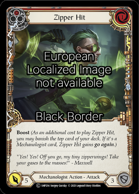 Zipper Hit - Red Card Front