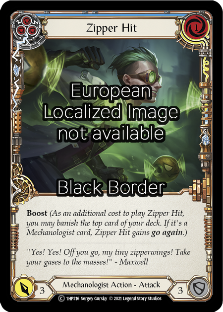 Zipper Hit - Blue Card Front