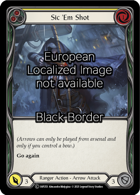 Sic 'Em Shot - Yellow Card Front