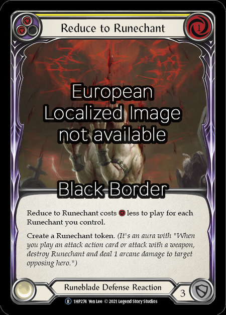 Reduce to Runechant - Yellow Card Front
