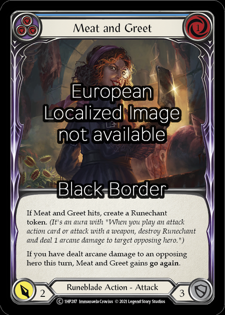 Meat and Greet - Blue Card Front
