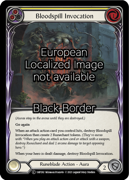 Bloodspill Invocation - Yellow Card Front