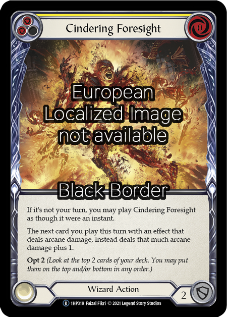 Cindering Foresight - Yellow Card Front