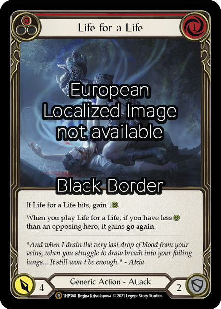 Life for a Life (Red) Card Front