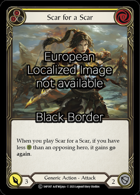 Scar for a Scar - Yellow Card Front