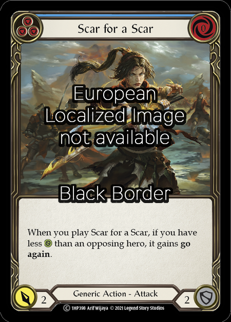 Scar for a Scar - Blue Card Front