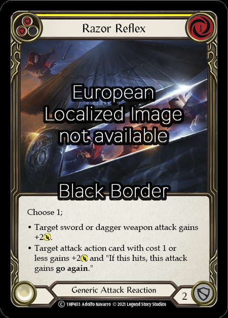 Razor Reflex (Yellow) Card Front
