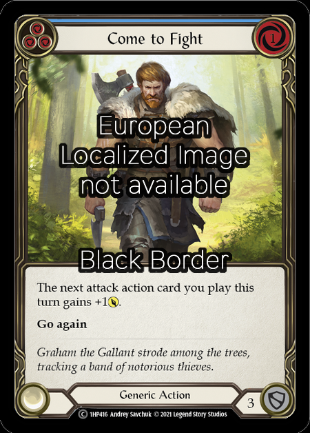 Come to Fight - Blue Card Front