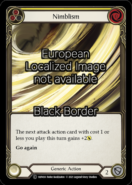 Nimblism - Yellow Card Front