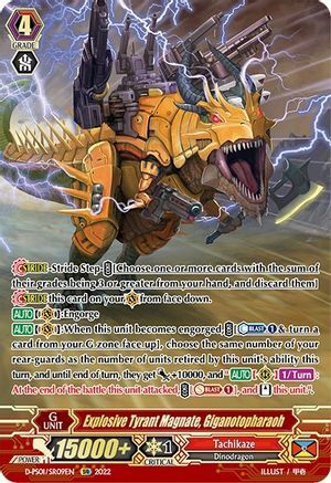 Explosive Tyrant Magnate, Giganotopharaoh [P Format] Card Front