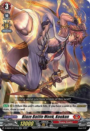 Blaze Battle Monk, Koukan [D Format] Card Front