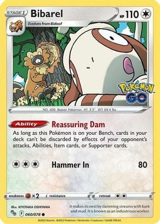 Bibarel [Reassuring Dam | Hammer In] Card Front