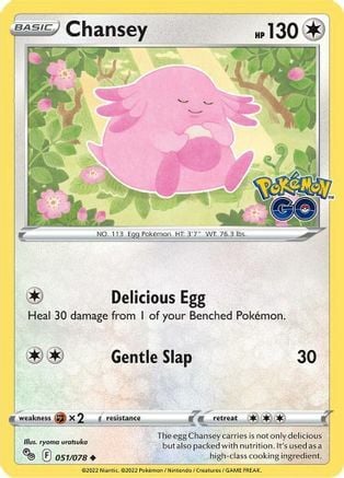 Chansey [Delicious Egg | Gentle Slap] Card Front