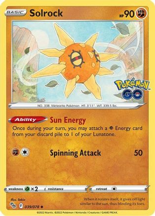 Solrock [Sun Energy | Spinning Attack] Card Front