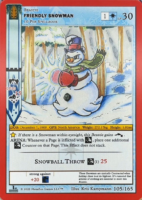 Friendly Snowman Card Front