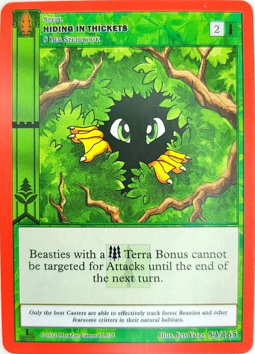 Hiding in Thickets Card Front