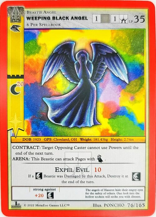 Weeping Black Angel Card Front