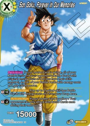 Son Goku, Forever in Our Memories Card Front
