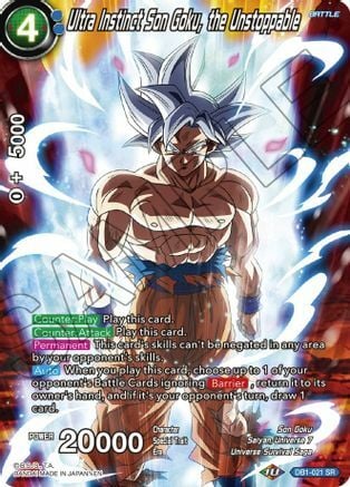 Ultra Instinct Son Goku, the Unstoppable Card Front