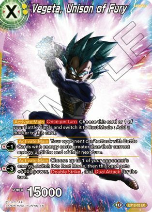 Vegeta, Unison of Fury Card Front