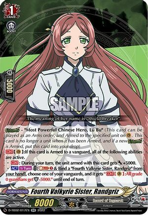 Fourth Valkyrie Sister, Randgriz Card Front