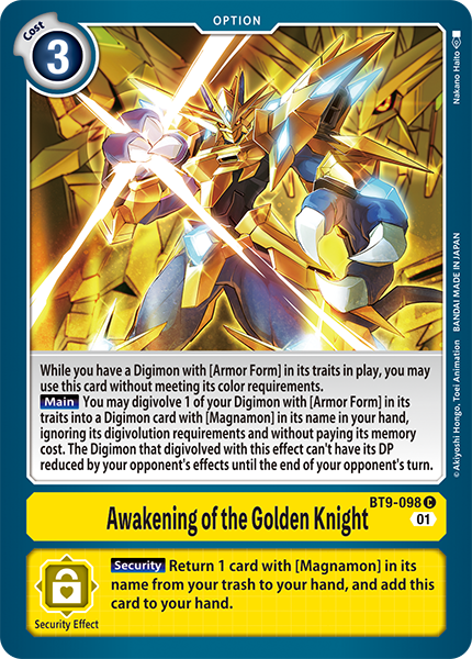 Awakening of the Golden Knight Card Front