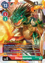 Dinorexmon · Pre-Release Stamped BT9-018
