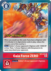 Gaia Force ZERO · Pre-Release Stamped BT9-095