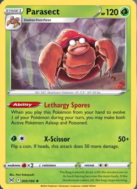 Parasect [Lethargy Spores | X-Scissor] Card Front