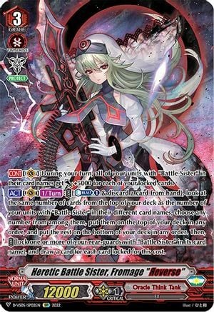 Heretic Battle Sister, Fromage "Яeverse" [V Format] Card Front