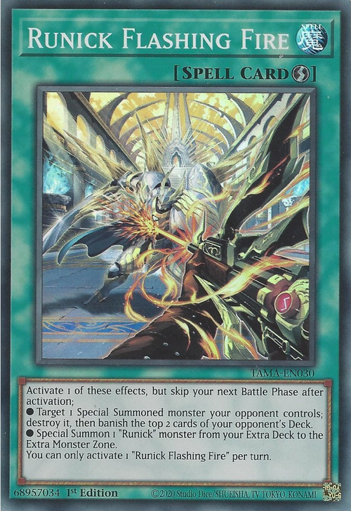 Runick Flashing Fire Card Front