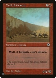Wall of Granite The List