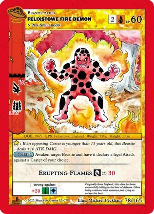 Felixstowe Fire Demon Card Front