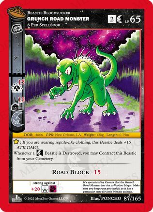 Grunch Road Monster Card Front