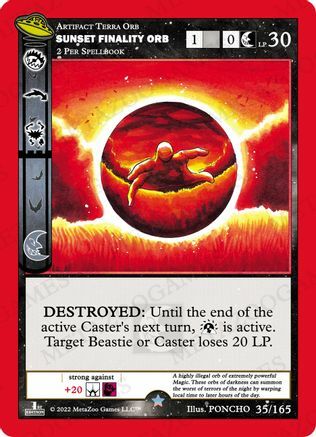 Sunset Finality Orb Card Front