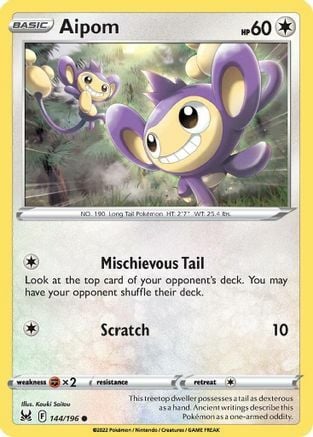 Aipom [Mischievous Tail | Scratch] Card Front
