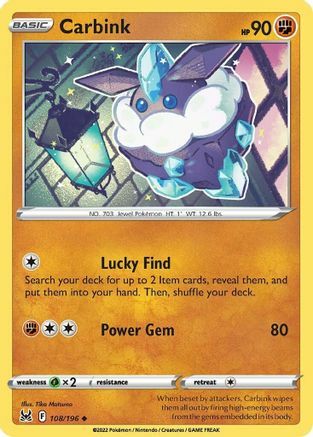 Carbink [Lucky Find | Power Gem] Card Front