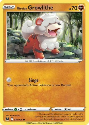 Hisuian Growlithe Card Front