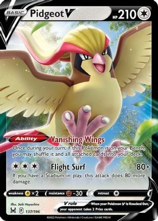 Pidgeot V [Vanishing Wings | Flight Surf] Card Front